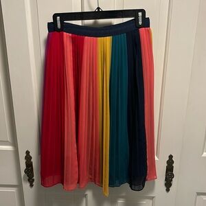 J. Crew Rainbow Pleated Skirt 🌈